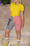 Drawstring Low Letter Skinny Capris Bottoms