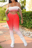 Sexy Split Draped Gradient Boot Cut Sleeveless Two Pieces