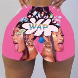 Fashion Casual Skinny Print Shorts