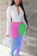Active Casual Patchwork Solid asymmetrical pencil Long Sleeve Two Pieces