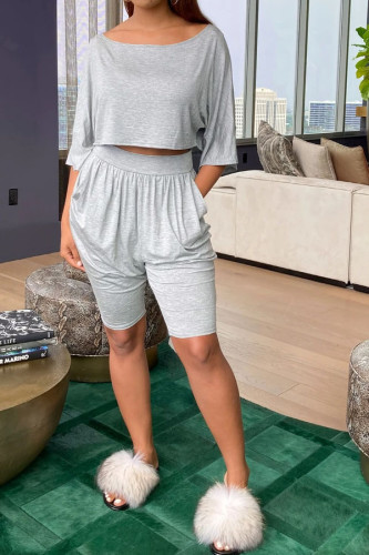 Casual Solid pencil Half Sleeve Two Pieces