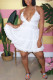 Sleeveless V Neck Knee-Length Patchwork Stringy Selvedge Solid Draped Backless Ruffle Dresses