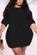 Fashion Casual O Neck Long Sleeve Regular Sleeve Solid Long Sleeve Dress Plus Size