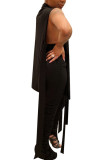 Fashion Sexy Solid Two Piece Suits pencil Sleeveless Two Pieces