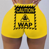 Fashion Casual Skinny Print Shorts