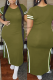Fashion Casual O Neck Patchwork Plus Size