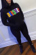 Casual England Letter Print pencil Long Sleeve Two Pieces