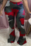 Fashion Casual Regular Camouflage Print Trousers