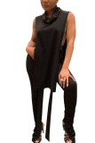 Fashion Sexy Solid Two Piece Suits pencil Sleeveless Two Pieces