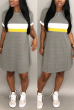 Fashion Round Neck Short Sleeve Dress
