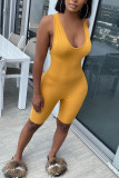 Fashion Sexy Solid Milk. Sleeveless Slip Rompers