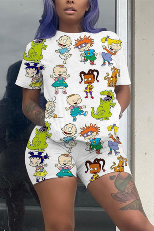 Fashion Cartoon Printed Casual Set
