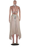 Patchwork Print backless Mesh Fashion Sexy adult Swimwears Cover Up