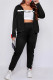 Fashion Casual Long Sleeve Hooded Collar Regular Sleeve Regular Patchwork Two Pieces
