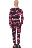 Fashion Daily Adult Print Eyes Printed Hooded Collar Long Sleeve Regular Sleeve Short Two Pieces