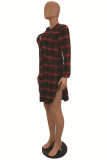 Casual Sleeve Long Sleeves Turndown Collar Asymmetrical Knee-Length Polka Dot Dresses