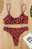 Fashion Sexy U Neck Print Leopard Swimwears
