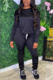 Fashion Casual Long Sleeve O Neck Regular Sleeve Regular Solid Two Pieces