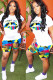 Milk Silk Fashion Sexy adult Ma'am Camouflage Two Piece Suits pencil Short Sleeve Two Pieces