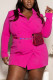 Fashion adult Ma'am OL Notched Solid Button Plus Size