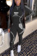 Fashion Casual adult Ma'am Print Two Piece Suits pencil Long Sleeve Two Pieces