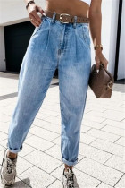 Fashion Casual Regular Solid Jeans (Without Belt)