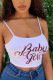 Fashion Sexy Spaghetti Strap Sleeveless Spaghetti Strap Short Letter Print Tops