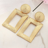 Fashion Personality Stitching Square Earrings