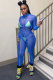 Fashion street Patchwork Solid Long Sleeve Turtleneck Jumpsuits