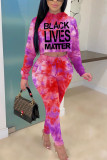 Fashion Casual adult Ma'am Patchwork Print Two Piece Suits pencil Long Sleeve Two Pieces