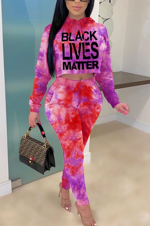 Fashion Casual adult Ma'am Patchwork Print Two Piece Suits pencil Long Sleeve Two Pieces
