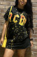 Fashion Casual Regular Sleeve Short Sleeve O Neck T-shirt Dress Mini Print Dresses