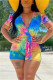 Fashion Printed Short Sleeve Romper