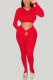 Casual Europe and America Solid pencil Long Sleeve Two Pieces