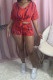 Fashion Casual adult Ma'am Print Two Piece Suits pencil Short Sleeve Two Pieces