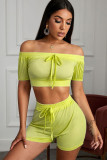Fashion Sexy adult Ma'am Patchwork Solid Two Piece Suits Straight Short Sleeve Two Pieces