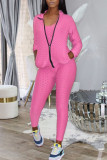 Sexy Active Solid Three-Piece Suits Turndown Collar Long Sleeve Cap Sleeve Regular Two Pieces