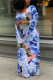 Fashion Plus Size O Neck Long Sleeve Regular Sleeve Print Printed Dress