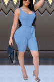 Fashion Sexy Solid Sleeveless Slip Rompers