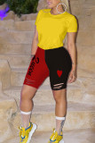 Drawstring Low Letter Skinny Capris Bottoms