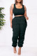 Casual Solid Patchwork U Neck Sleeveless Two Pieces