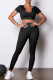 Fashion Casual Solid Basic U Neck Short Sleeve Two Pieces