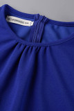 Fashion Casual Solid Patchwork O Neck Short Sleeve Dress