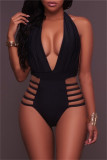 Fashion Sexy Solid Bandage Hollowed Out Backless Swimwears (Without Paddings)