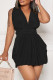 Fashion Sexy Solid Backless Cross Straps V Neck Sleeveless Dress