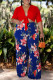 Fashion Casual Print Bandage Turndown Collar Plus Size Two Pieces