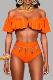 Fashion Sexy Solid Patchwork Backless Swimwears (With Paddings)