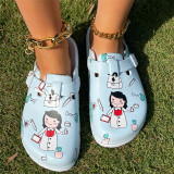 Fashion Casual Hollowed Out Printing Round Comfortable Shoes
