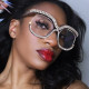 Fashion Casual Patchwork Rhinestone Sunglasses