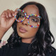 Fashion Casual Patchwork Rhinestone Sunglasses